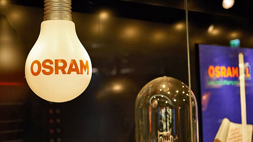 Osram-Lichtkörper im firmeneigenen Ausstellungsgebäude in München (7.2.2018).