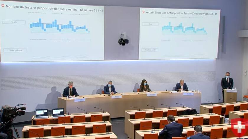 Die Medienkonferenz vom Dienstag, 19. Oktober.