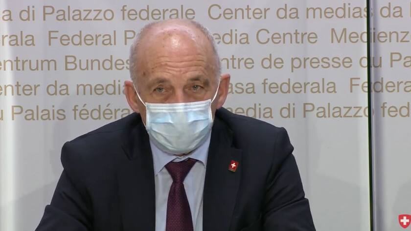 Bundesrat Ueli Maurer informiert am 13. Januar 2021 die Medien in Bern über Corona-Massnahmen.