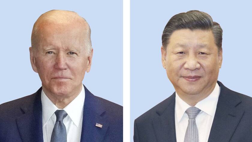 US-Präsident Joe Biden (L) und der chinesische Präsident Xi Jinping.