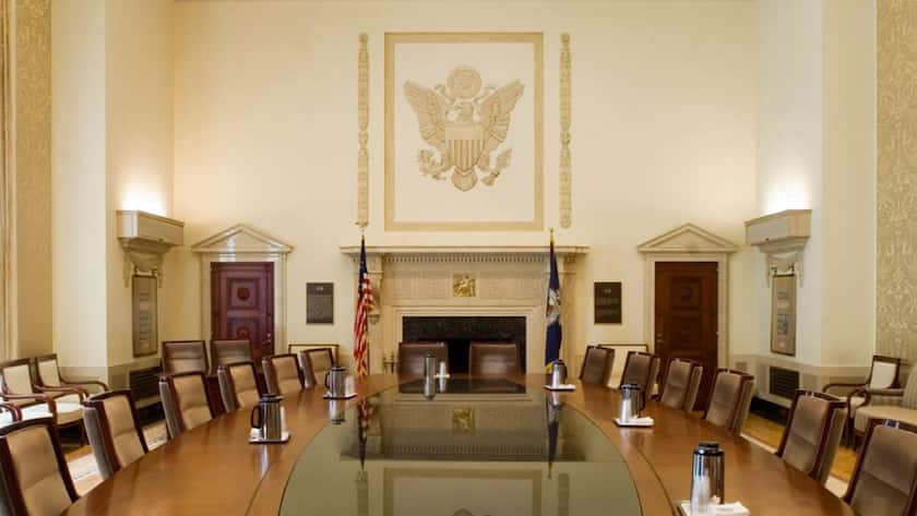 Ort wichtiger Entscheidungen: Sitzungszimmer am Sitz der Federal Reserve in Washington.