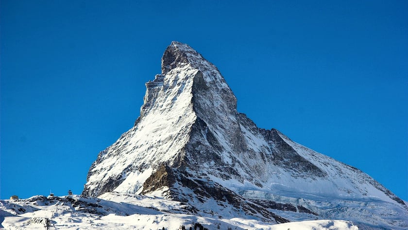 Das Matterhorn, weltberühmter Berg in den Walliser Alpen.