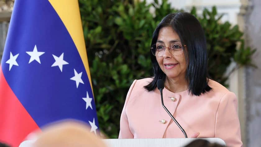 Delcy Rodriguez spricht am 29. September 2025 bei einer Sitzung des Nationalen Rates für Souveränität und Frieden in Caracas, Venezuela.