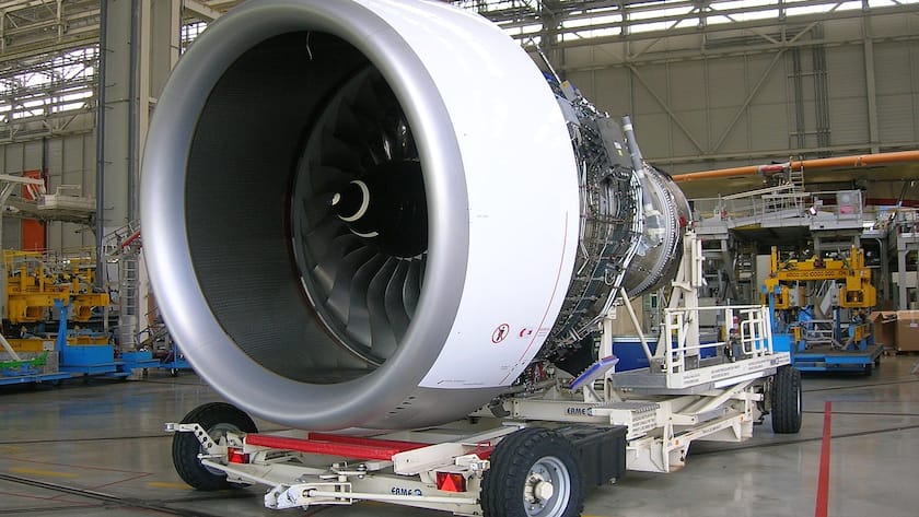 Flugzeugtriebwerk des Antriebsherstellers Rolls-Royce.