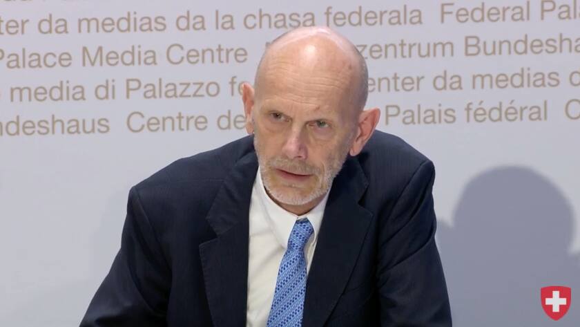 Der BAG-Delegierte für Infektionskrankheiten Daniel Koch vor den Bundeshaus-Medien.