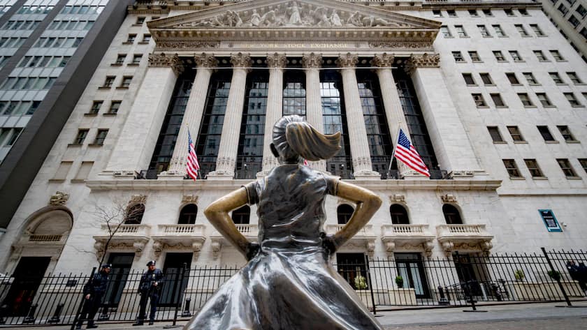 Die New Yorker Wall Street am 15. März 2025.