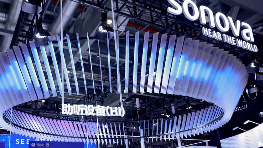 Ausstellerstand von Sonova an der China International Import Expo.