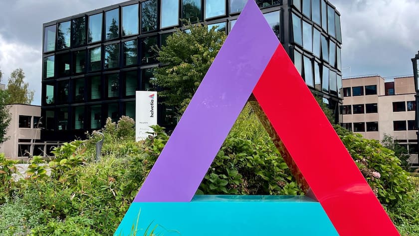 Das Logo des Versicherungsgesellschaft Helvetia an deren Hauptsitz in St.Gallen.