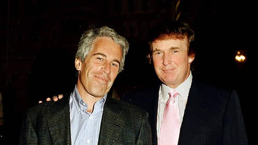 Jeffrey Epstein posiert für ein Foto mit Donald Trump.
