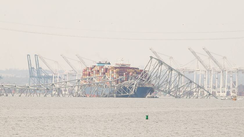 Die kollabierte Francis-Scott-Brücke in Baltimore.