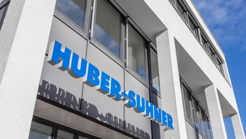 Logo von Huber+Suhner.