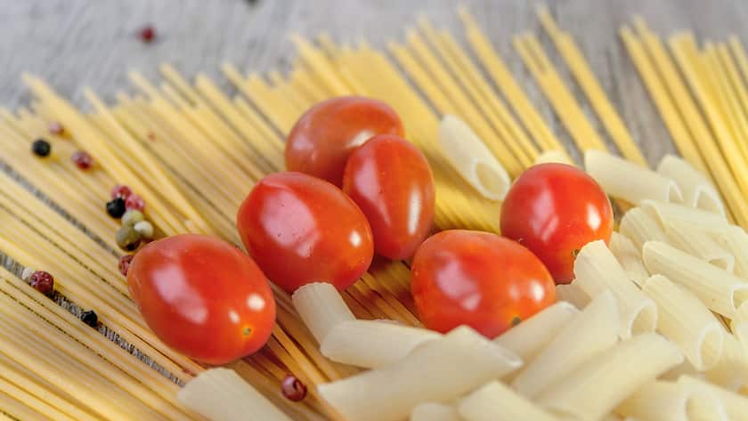 Pasta mit Tomaten.