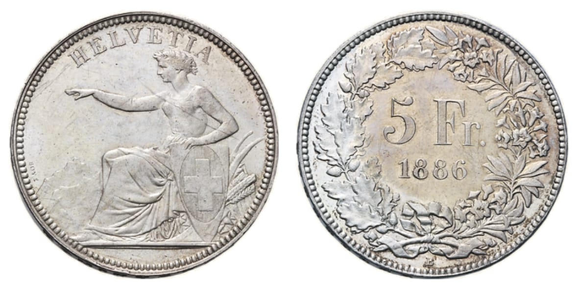 «Fünflibers» Vorder+Rückseite