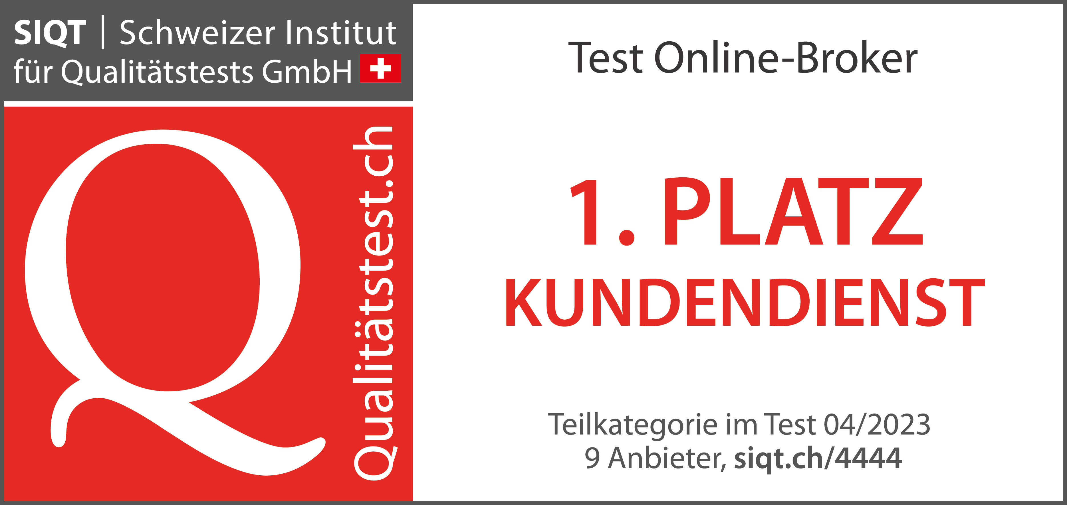 SIQT Siegel 2023 1. Platz Kundendienst 900x425