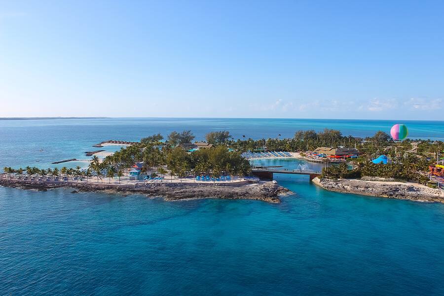 A view of Cococay island at Caribbean sea, View of Cococay, the island at Bahamas