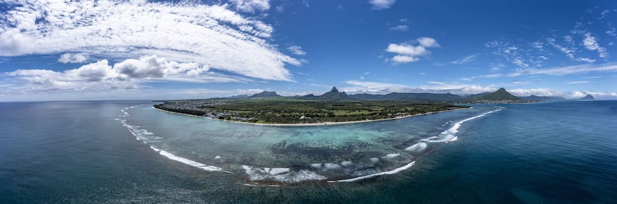 Scenic view of sea and Flic En Flac beach, Mauritius, Africa, Black River Mauritius