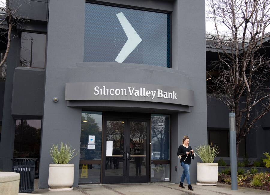 Am Hauptsitz der Silicon Valley Bank in Santa Clara, Kalifornien.
