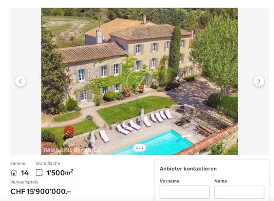 Bildschirmaufnahme eines online Inserat auf ImmoScout24.
