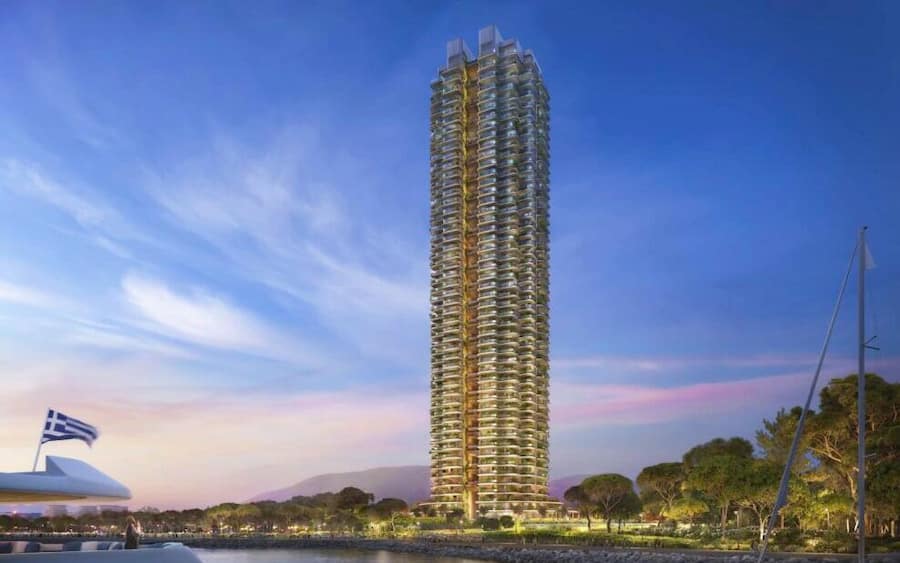 Riviera Tower in der Überbauung «The Ellinikon» in Athen (Visualisierung: Lamda Development).