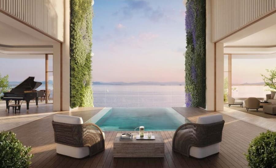 Aussicht von einem Apartment im Riviera Tower in der Überbauung «The Ellinikon» in Athen (Visualisierung: Lamda Development).