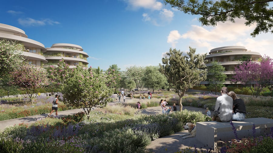 Park und Wohnanlage in der Überbauung «The Ellinikon» in Athen (Visualisierung: Lamda Development).