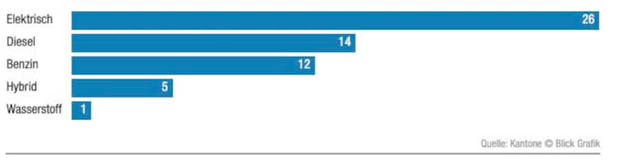 Bereits fast die Hälfte der erfassten Staatskarossen fährt rein elektrisch.