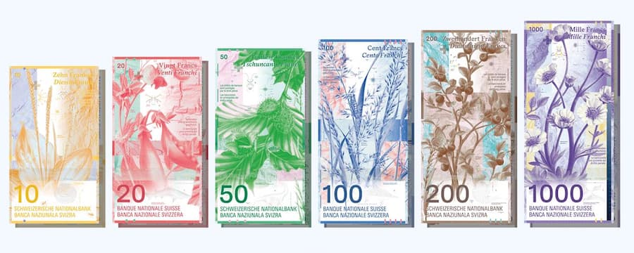 Die Vorderseite der neuen Schweizer Banknotenserie.
