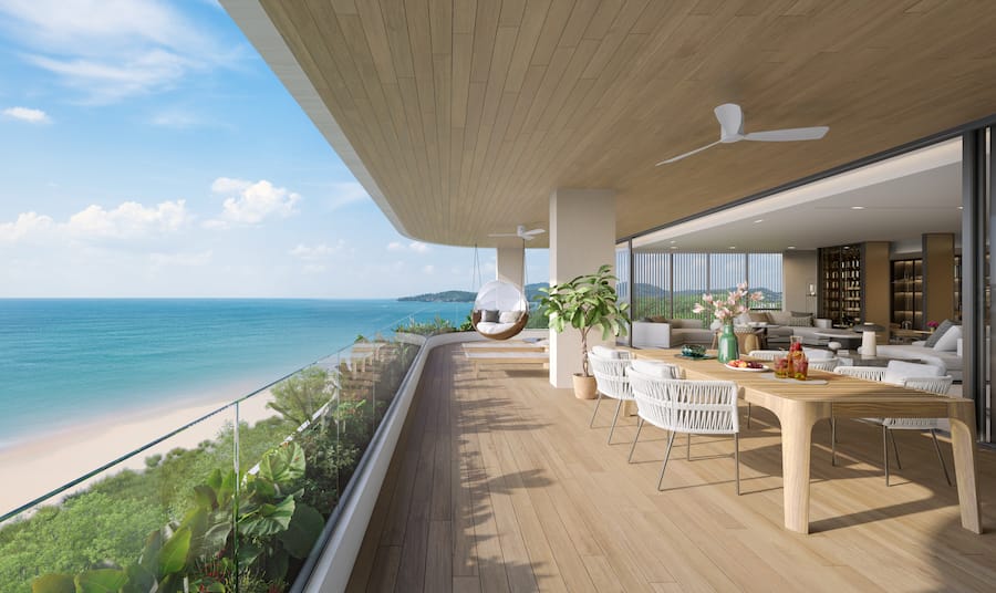 Luxuswohnung in der Überbauung Oceanus von Banyan Group Residences in Bang Tao, Phuket, Thailand.
